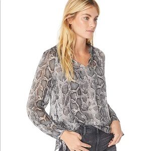 Rebecca Taylor 100% Silk Snakeskin Blouse